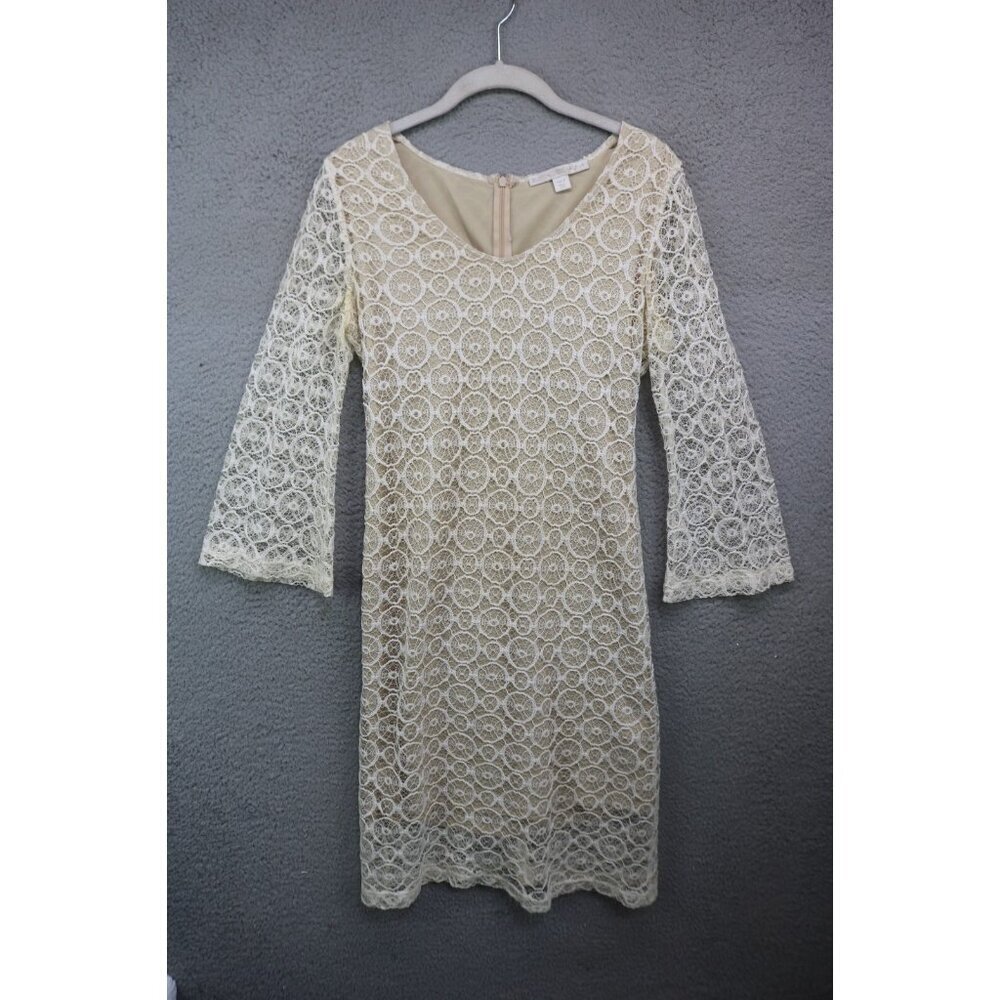 Boston Proper Long Bell Lace Sleeves Midi Dress-Small-Cottagecore-New w/o Tags